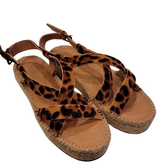 NWOB Madewell Malia Calfhair Espadrille Sandal, 8.5 - Picture 2 of 11